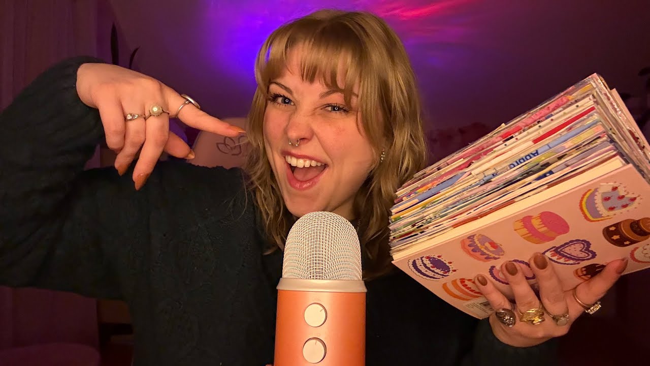 ASMR Updated Junk Journal Flip Through! Textured Scratching, Crinkles, + More Sounds! (day 2) 🥰✨