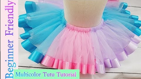 How To Make Multicolor Ribbon Trim Tutu | 3 Color Tutu | Beginner Friendly #smallbusiness
