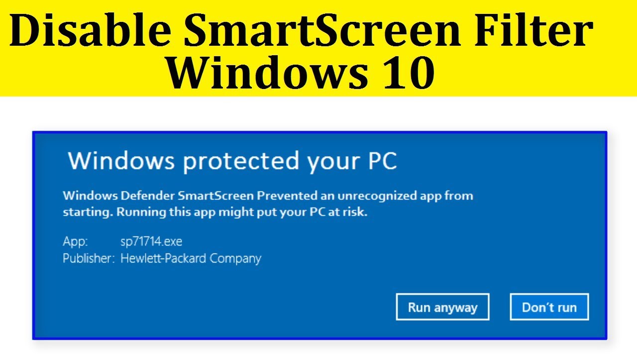 Windows 10 фильтр smartscreen. SMARTSCREEN. Как разблокировать SMARTSCREEN.