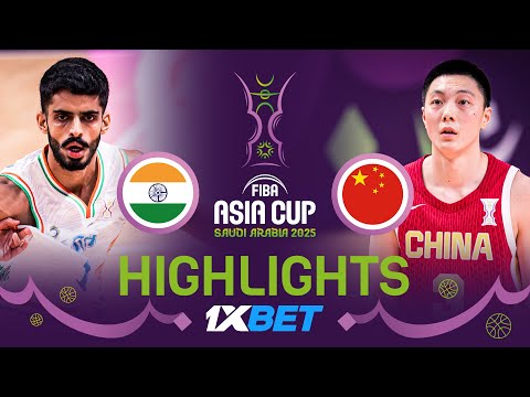 India 🇮🇳 vs China 🇨🇳 | 1XBET Highlights | FIBA Asia Cup 2025