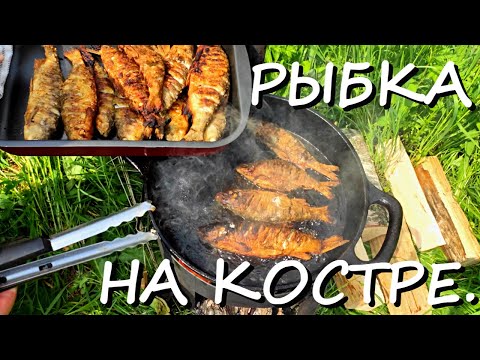 НАДОЕЛИ ШАШЛЫКИ!?  ЖАРИМ ПЛОТВУ НА РЫБАЛКЕ! |  правильный рецепт. #жареннаярыба
