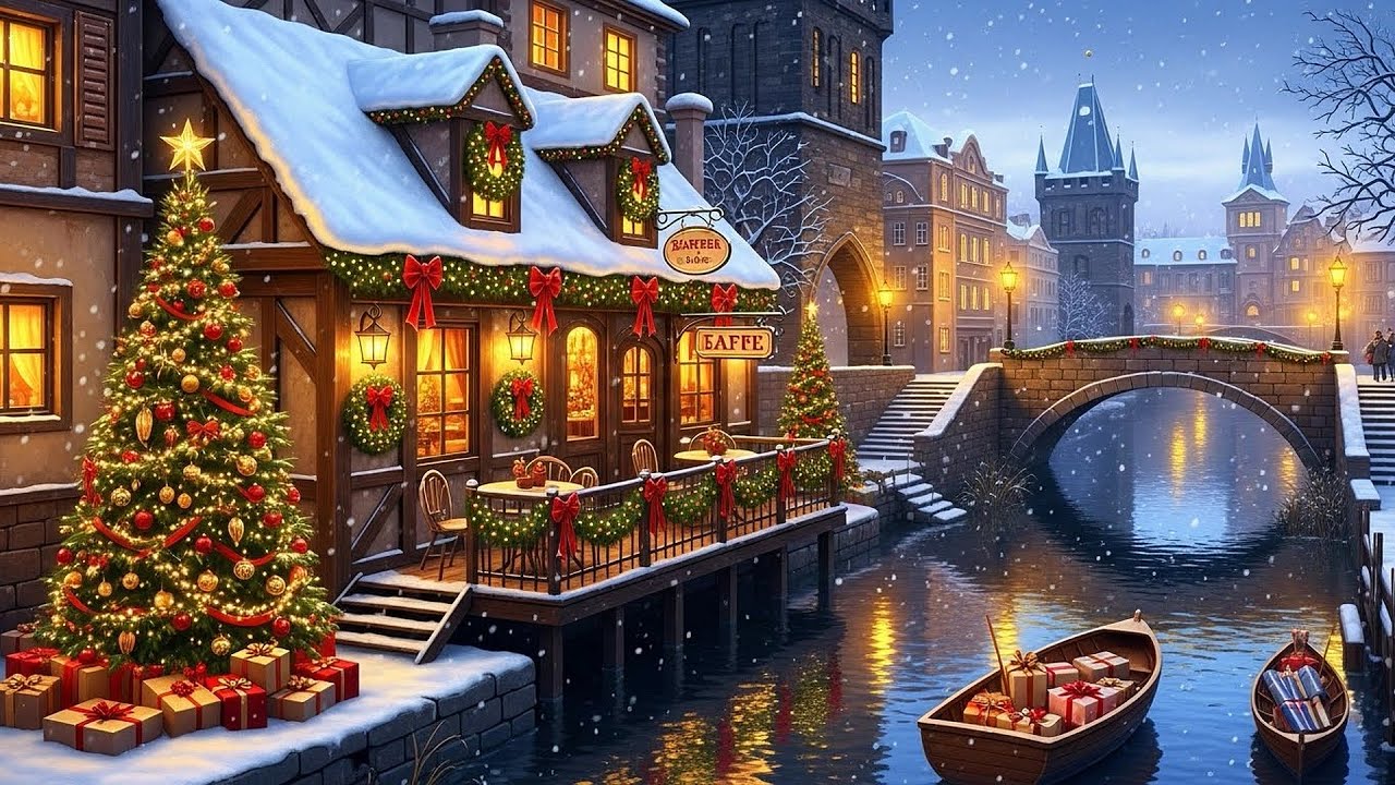 Smooth Jazz Music winter harmonic ambience cozy coffee shop crackling fireplace