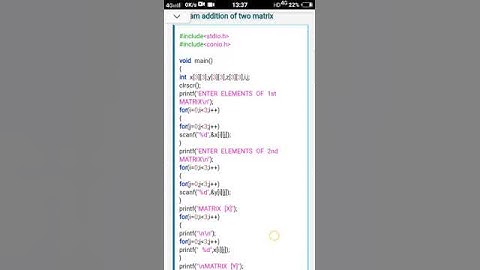 C Program to Sum of two Matrix using Array Elements 🍁🌼🍁🌼