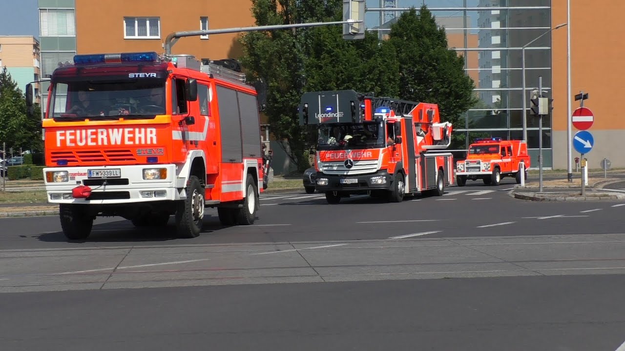 Kolonnenfahrt SRF A DLK LAST Mit KRLC LF A Feuerwehr Leonding kolonnenfahrt-srf-a-dlk-last-mit-krlc-lf-a-feuerwehr-leonding