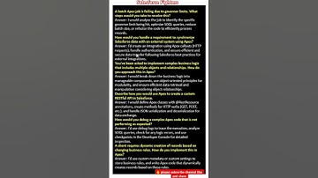 Salesforce Apex Scenario-Based  Interview Questions. #interview