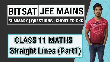 BITSAT | JEE Mains | Straight Lines(Part1) | Maths class 11 | Summary and Questions