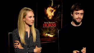 Daniel Radcliffe And Juno Temple Talking about Sex Scene and Working Snakes On Horns Movie Interview