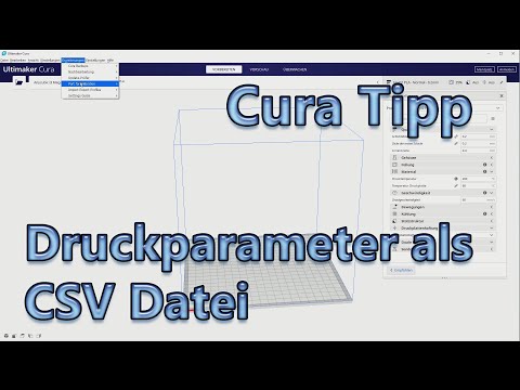 Cura Tipp: Parameter als CSV Export