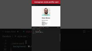 Instagram style profile card | HTML CSS