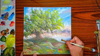 How to paint LANDSCAPE in oils - تعلم رسم الطبيعه بألوان الزيت