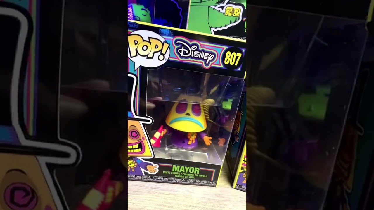 Blacklight Nightmare Before Christmas Funko Pops. 