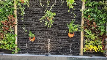 Beautiful landscape decoration wall. Tiểu cảnh tường nước chảy, tiểu cảnh sân vườn đẹp. 0935227999.