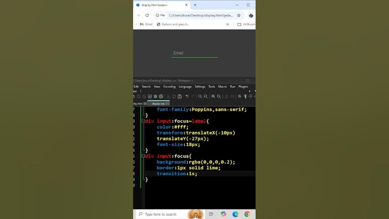 Input Animation on focus. #tips #tricks #css - YouTube