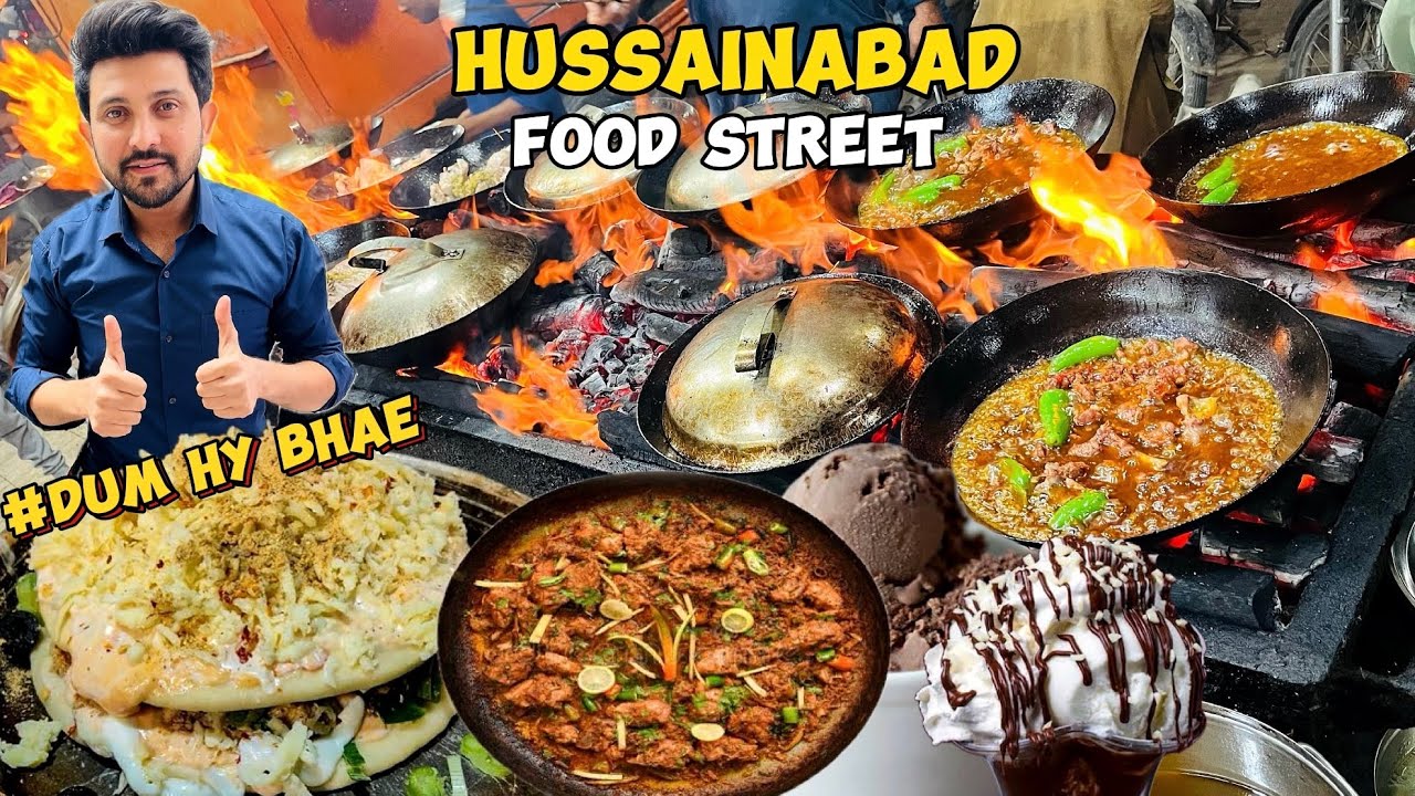 Hussainabad Food Street Tour Bombai koyla Karahi Lava Sandwich Karachi ice cream