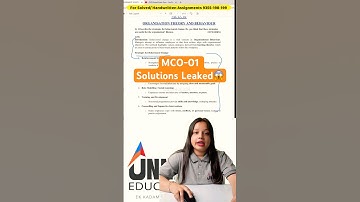 IGNOU MCO 01 Assignment Solved | MCO 1 Assignment PDF Download | MCO 01 2025 Exam