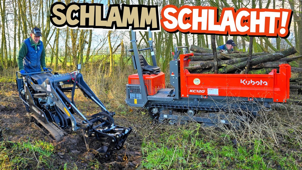 MATSCH ohne ENDE! | BRENNHOLZ holen auf KETTEN | Opa's neuer Panzer! | KUBOTA KC 120 | Jansen KL 200