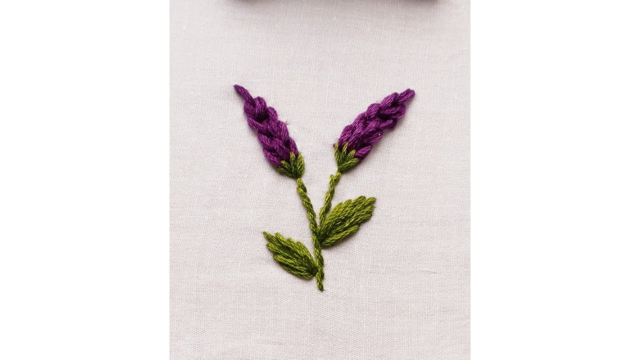 Stunning   Lavender flower embroidery tutorial || Beautiful hand embroidery design