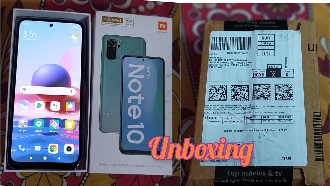 Redmi Note 10 unboxing /Price 11999 from Amazon