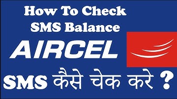 Check Aircel SMS Balance using USSD Codes | Aircel USSD Codes 2018