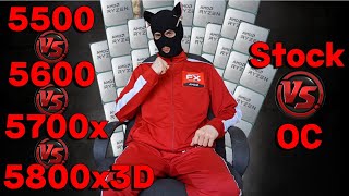 Ryzen 5500 vs Ryzen 5600 vs Ryzen 5700x vs Ryzen 5800x3D / лучший игровой процессор AMD в 2024 году