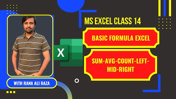 Class 14| basic excel formulas and functions | Microsoft Excel | Rana Ali Raza #excel