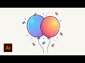 Easy and Simple Balloon Flat Vector – Adobe Illustrator Tutorial