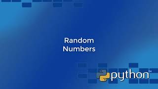 Python Course: 9.2 :  Random numbers