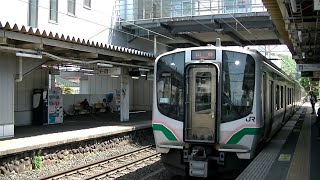 JR仙山線陸前落合駅2番線接近放送（E721系P4-4編成普通山形行き入線）