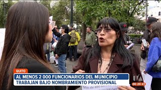 Funcionarios municipales protestaron ya que hace 30 años trabajan bajo nombramiento provisional