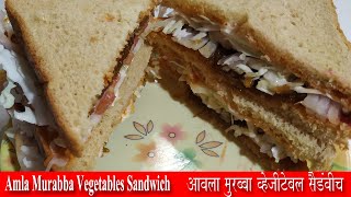 Sandwich of Amla Murabba  Vegetable | Easy vegetarian sandwiches for school | Hummus veggie sandwich