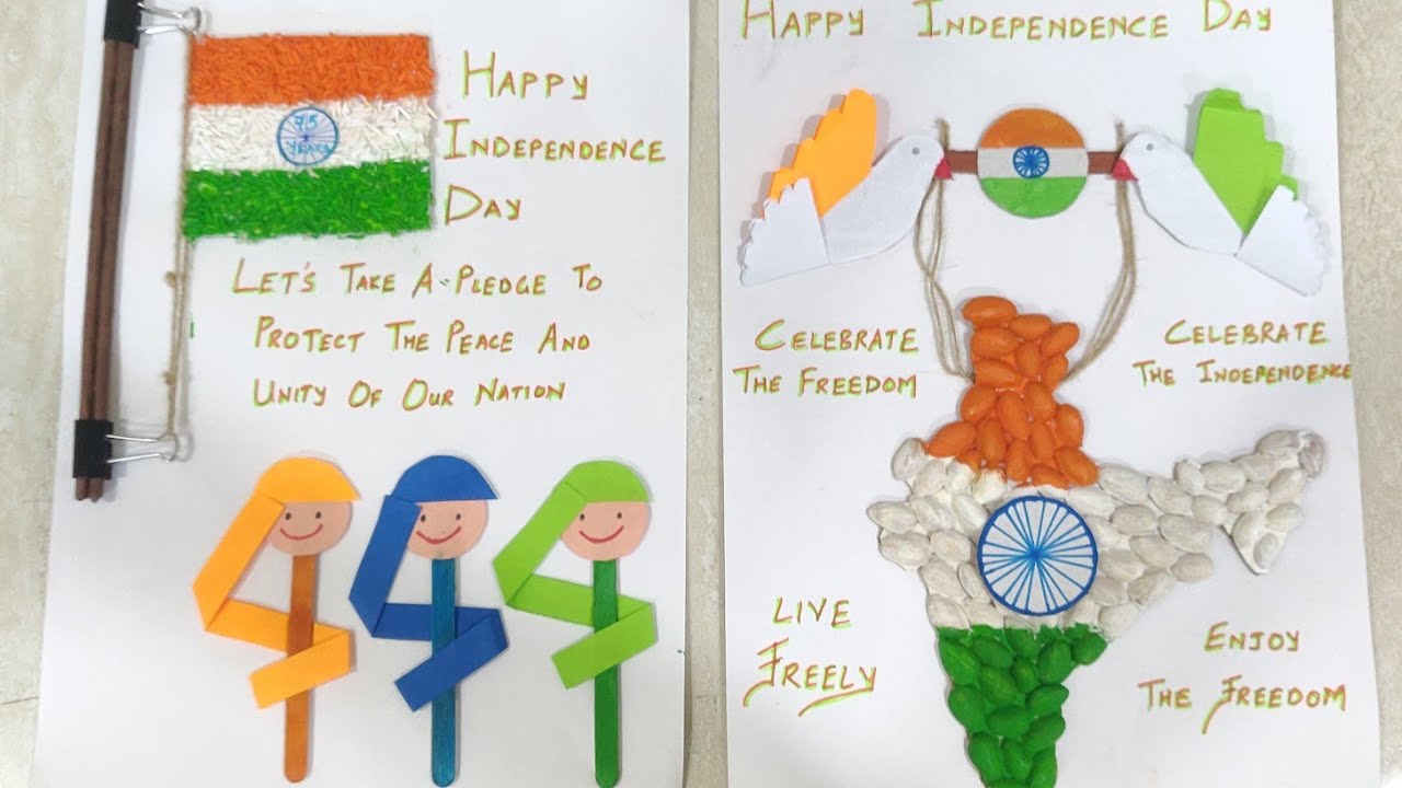 Independence Day CraftBest out of Waste MaterialFlag Hoisting Craft