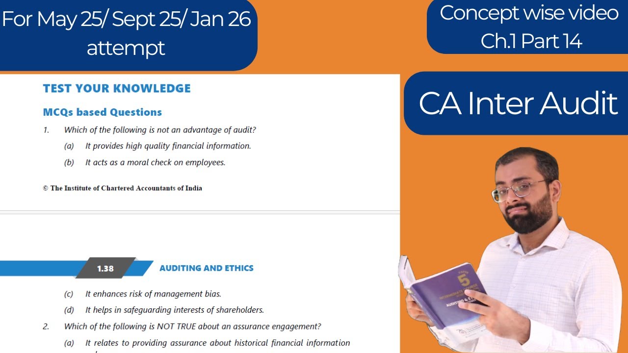 Test Your Knowledge | MCQs and Correct/Incorrect | CA Inter Audit | Ch ...