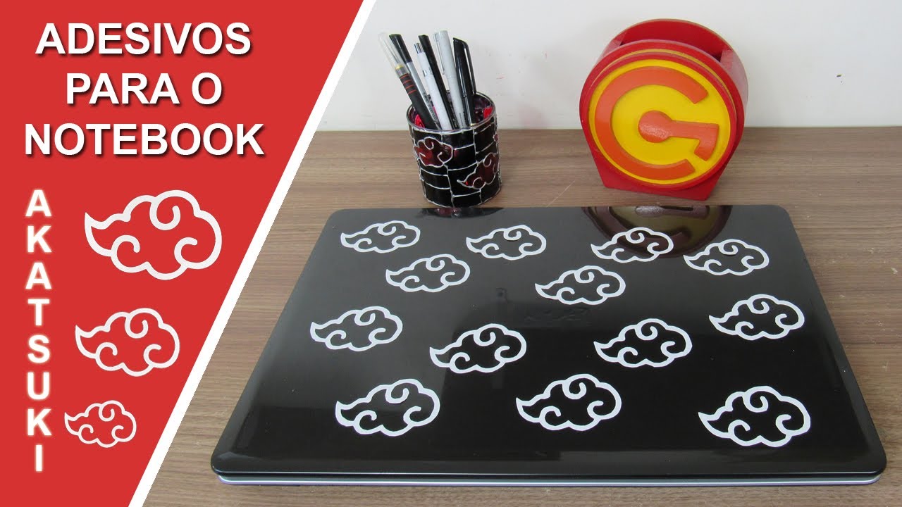 Caderno Akatsuki Anime Naruto e Colar Nuvem Vermelha