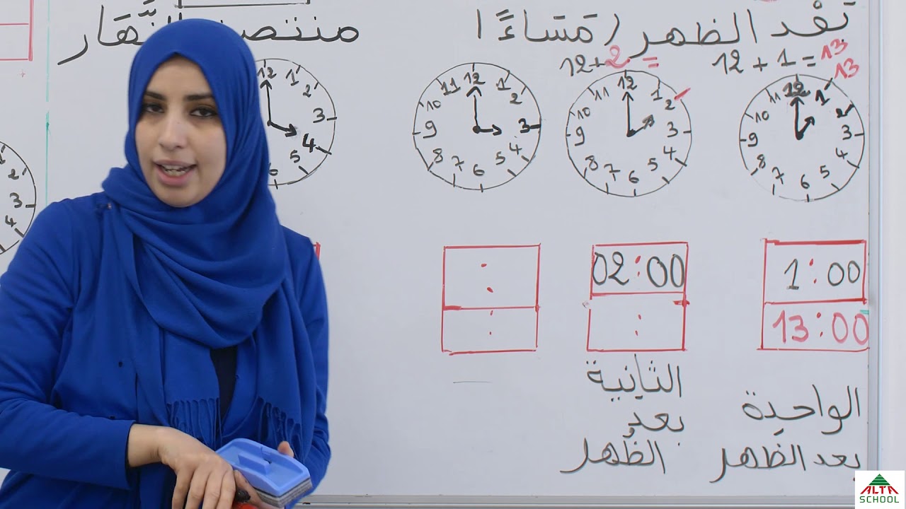 استاذة حميدة-  السنة الاولى ابتدائي قراءة الساعة الجزء2