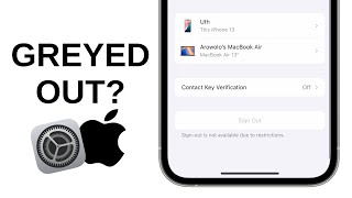 How to FIX Sign out Apple ID Greyed Out in iPhone Settings