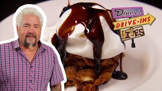 Guy Fieri Eats WhiskeyandCola Bread Pudding | Diners, DriveIns and Dives | Food Network