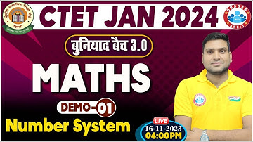 CTET 2024 January | CTET Jan Maths Demo Class 01, Number System, Maths For CTET 2024 By Harendra Sir