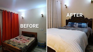 FINALLY BEDROOM MAKEOVER!!! |New Bed, Curtains and Duvet | Budget Friendly#Bedroommakover#makeover