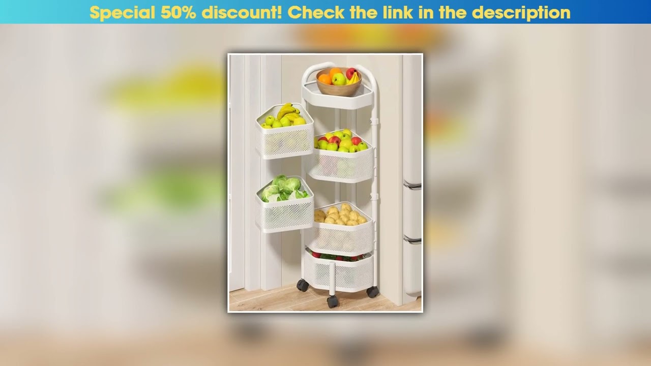 Review 360 Rotating Storage Basket Trolley Multi-Storey Rack Metal Kitchen Corner Storage Shelf Fru