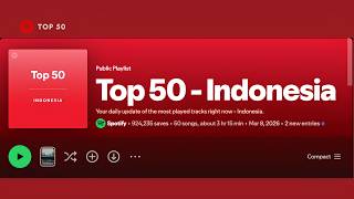 TOP 50 MUSIK Terpopuler SPOTIFY: Terbaru Maret 2026 #Spotify