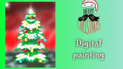[ speed paint ] How to draw christmas tree || Autodesk sketchbook ||  Christmas painting ||
