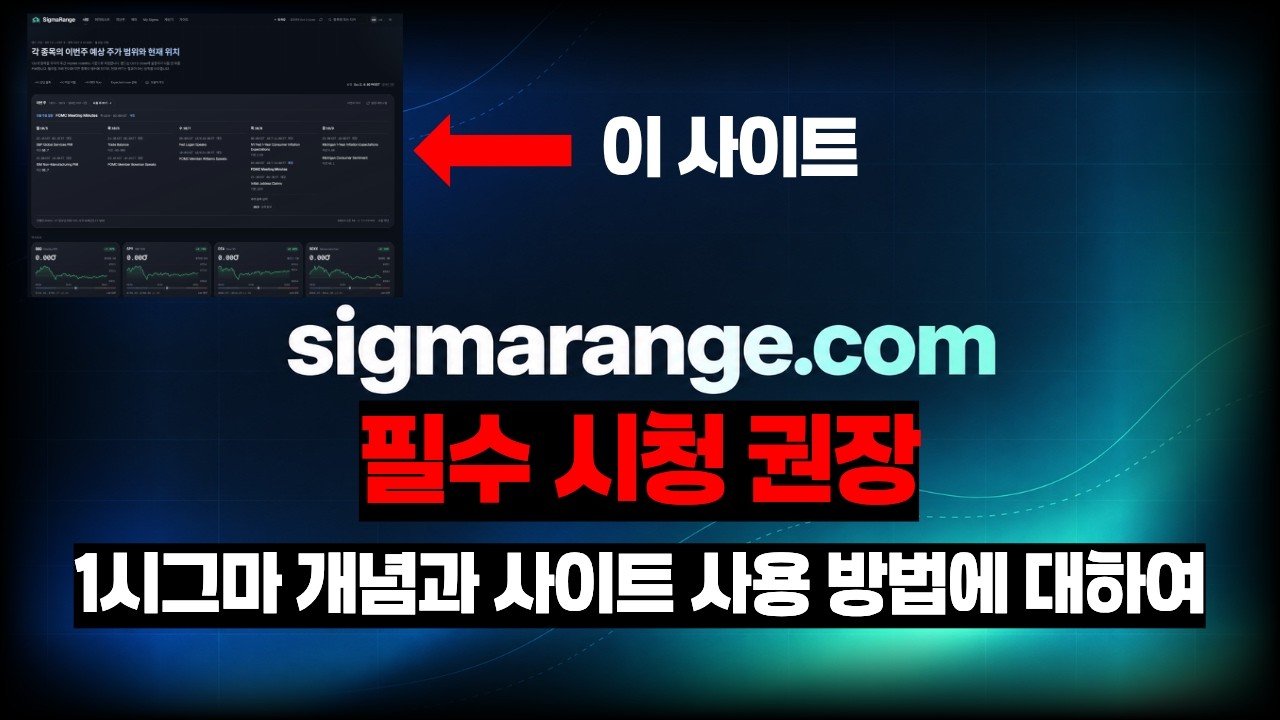 주린이 필수시청 권장- 1시그마 개념과 SigmaRange 사용법에 대하여