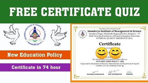 National Level Online Certificate Quiz On New India Education Policy ll FREE CERTIFICATE QUIZ l#quiz