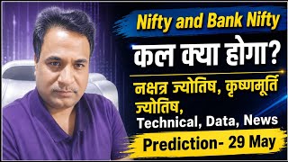  Nifty, Bank Nifty- Prediction by Nakshtra ज्योतिष/ Financial / KP Astrology, Data for date- 29 May 