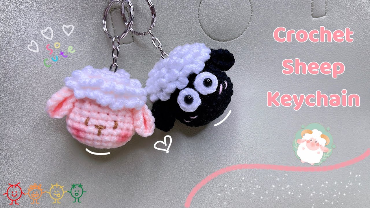 Crochet Sheep Keychain 🐑 | Couple Keychain Tutorial | Móc Móc Khoá Cừu