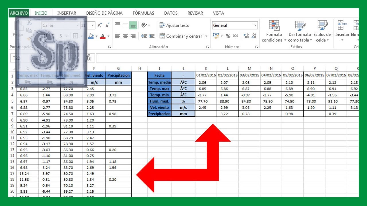 Excel - Cambiar datos de filas a columnas y viceversa. Trasponer en Excel. Tutorial en español HD YouTube
