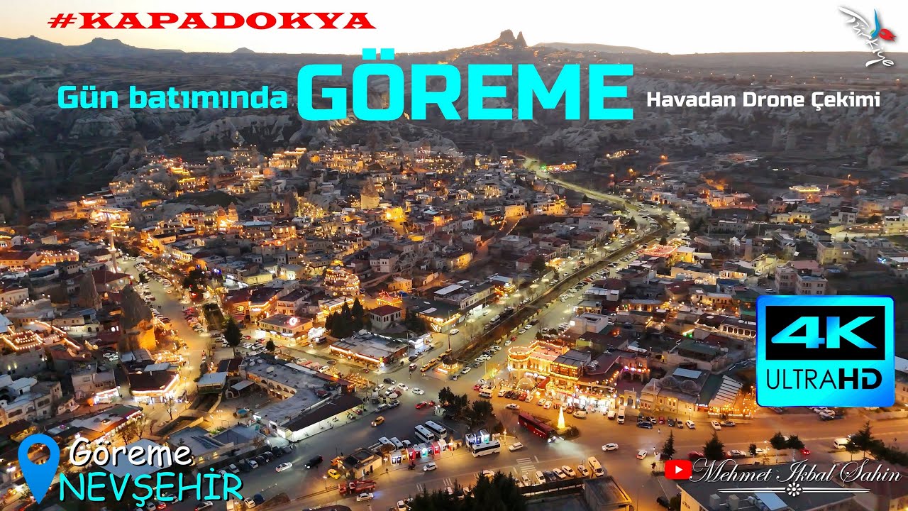 Gün batımında Göreme / NEVŞEHİR ve Aşıklar Tepesi ( Aydınkırağı ) Havadan Drone Çekimi / 29.1.25