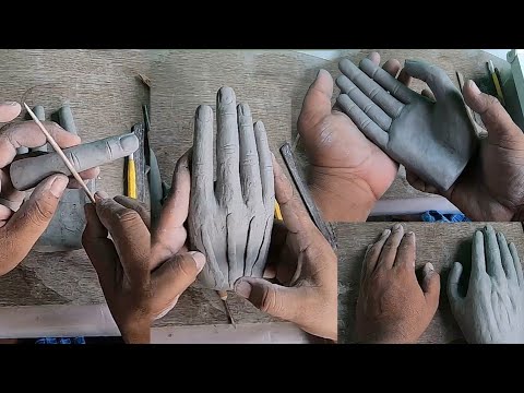 Hand sculpture making full video in clay for beginners, siva art