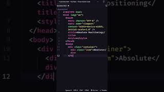Learn Absolute Positioning CSS  in One Short #code #web