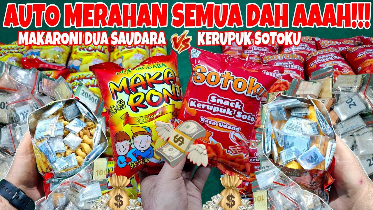 VIRAL!!! AUTO MERAH SEMUA!!! UNBOXING CIKI SOTOKU vs MAKARONI DUA SAUDARA BERHADIAH UANG